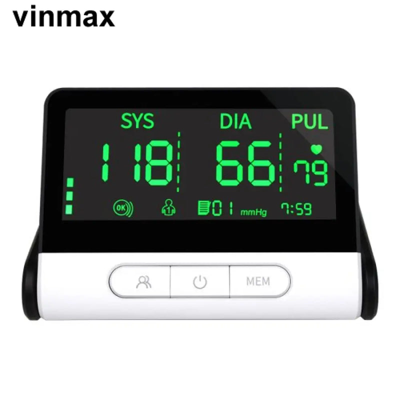 Vinmax Electronic Blood Pressure Monitor Aphygmomanometers With Arm Cuff 4.5 Inches Large Screen