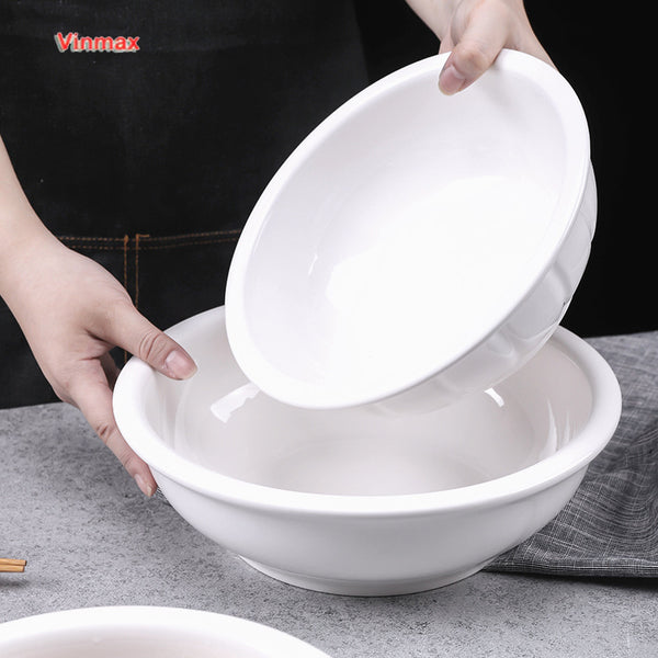 Vinmax 11'' Ceramic Restaurant Big Soup Bowls With Rice Big Bowl Commercial Hotel