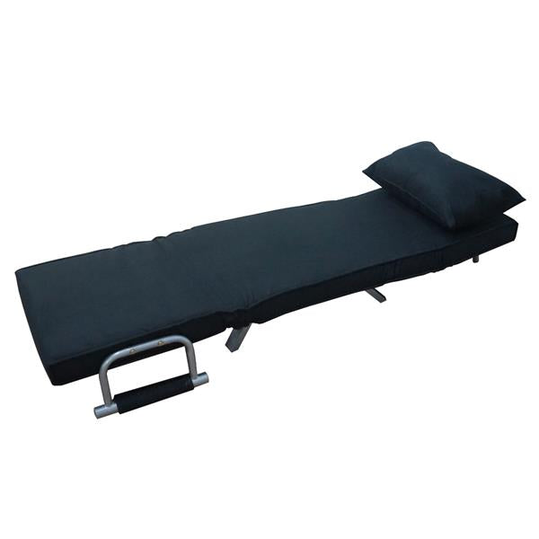 Foldable Dual Purpose Single Sofa Bed with Dust Cover Black